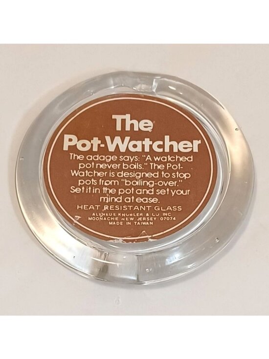 Other - Vintage Glass the Pot Watcher Boil Alert Boil Over Stopper Prevention Disk NOS